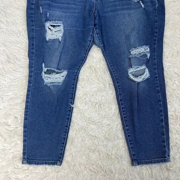 Lane Bryant Flex Magic Waistband Mid Rise Skinny Curvy Jean Size 24P Distressed - Picture 9 of 10